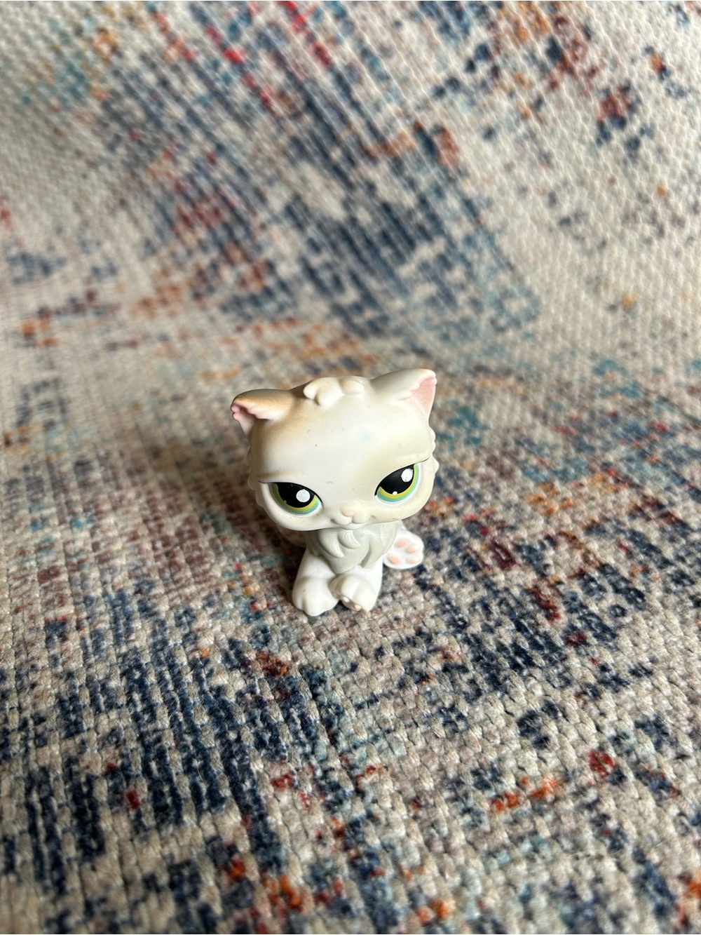 LPS Littlest Pet Shop White & Gray Persian Cat #328